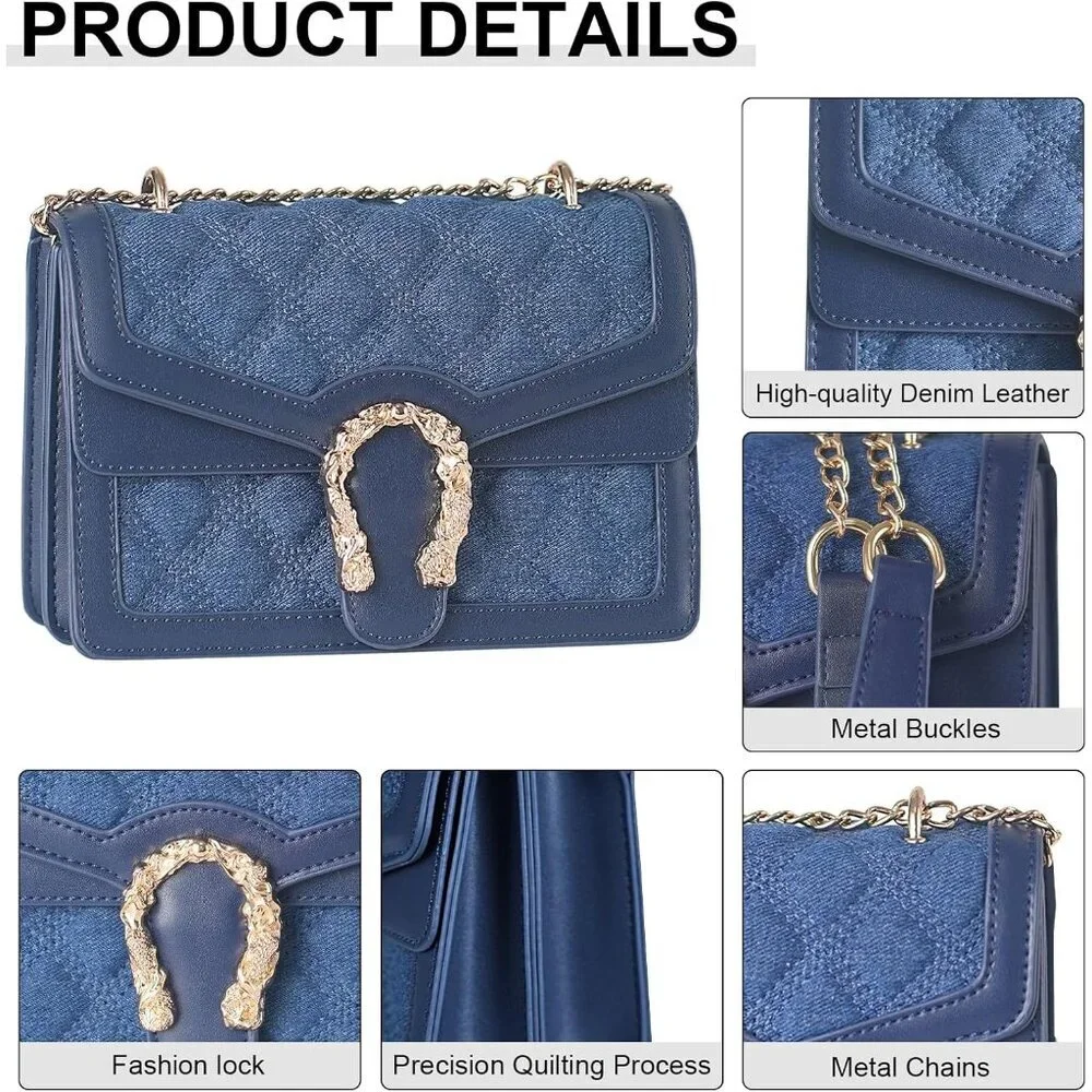 ⚡ Women's Blue Snake Vegan Leather Print Casual Fashion Satchel Crossbody Bag